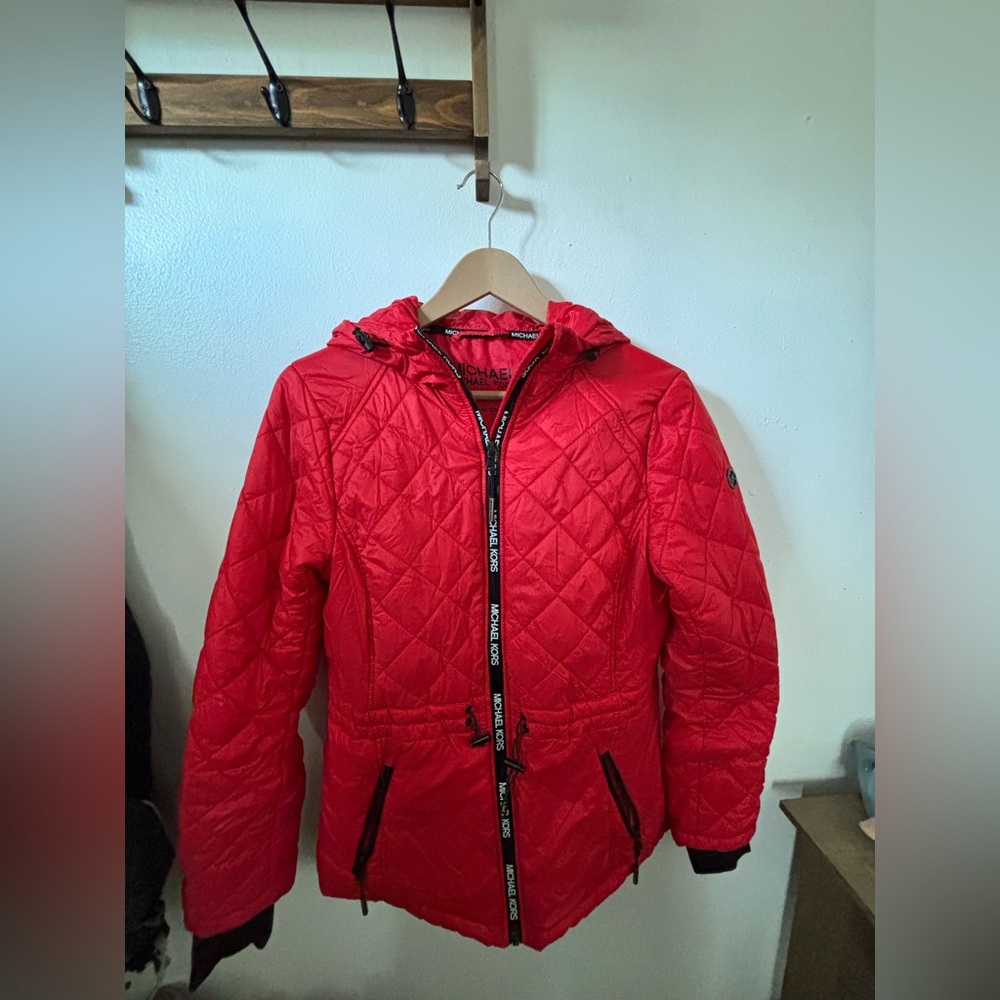 Michael Kors Vibrant Red Hooded Jacket